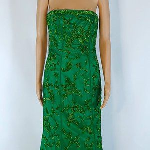 NWT Tiffany Strapless Formal Gown in Emerald Green